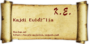 Kajdi Eulália névjegykártya